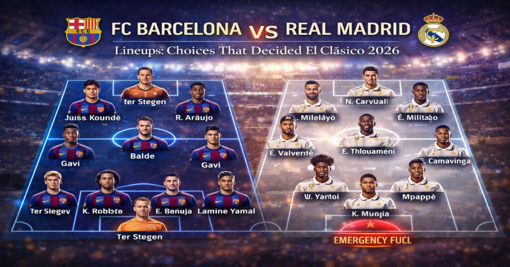 FC Barcelona vs Real Madrid Lineups